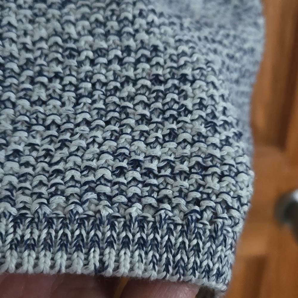 NWT Olive + Oak Blue & White Marled Open Front Draped Vest Cardigan XS - Picture 10 of 10